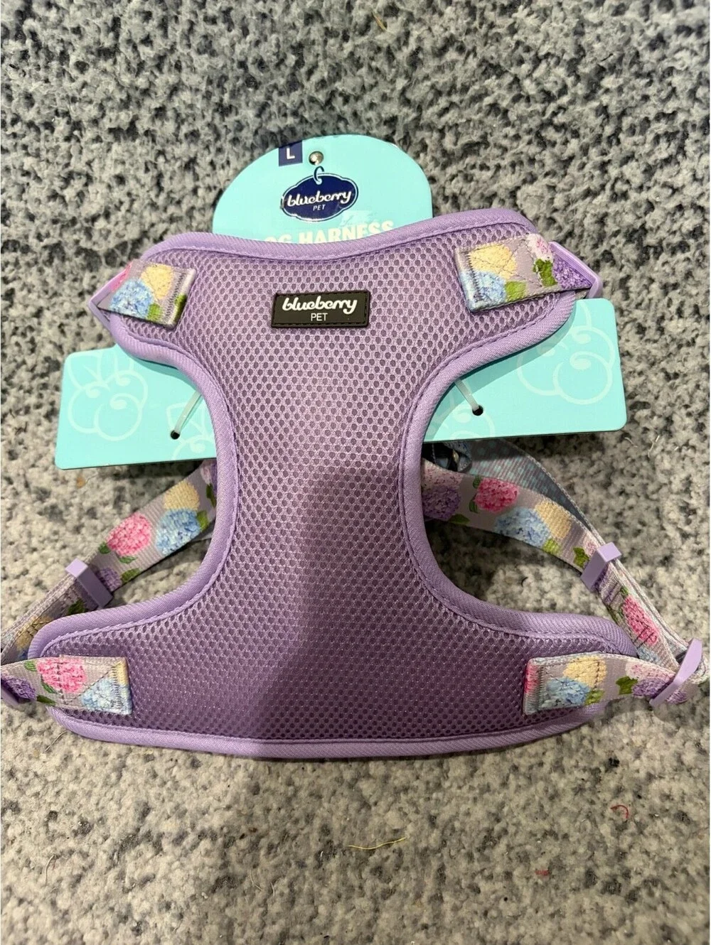 Blueberry Pet Dog Harness Lot of (2) Size Large L Floral Pink Purple NWT